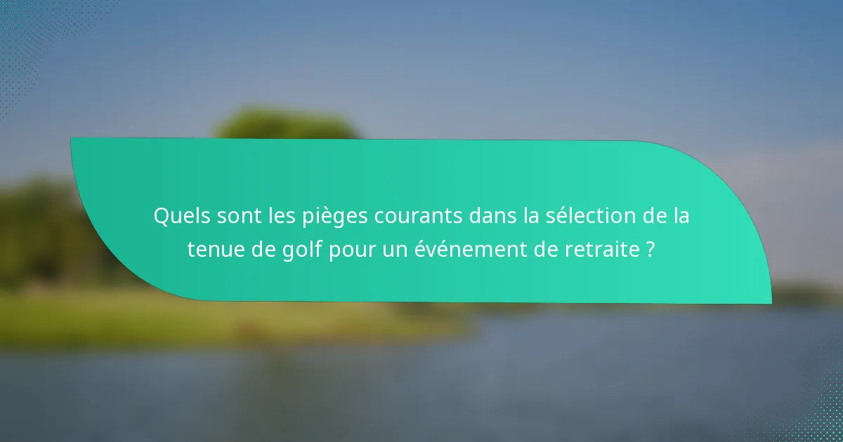 Quels sont les pièges courants dans la sélection de la tenue de golf pour un événement de retraite ?